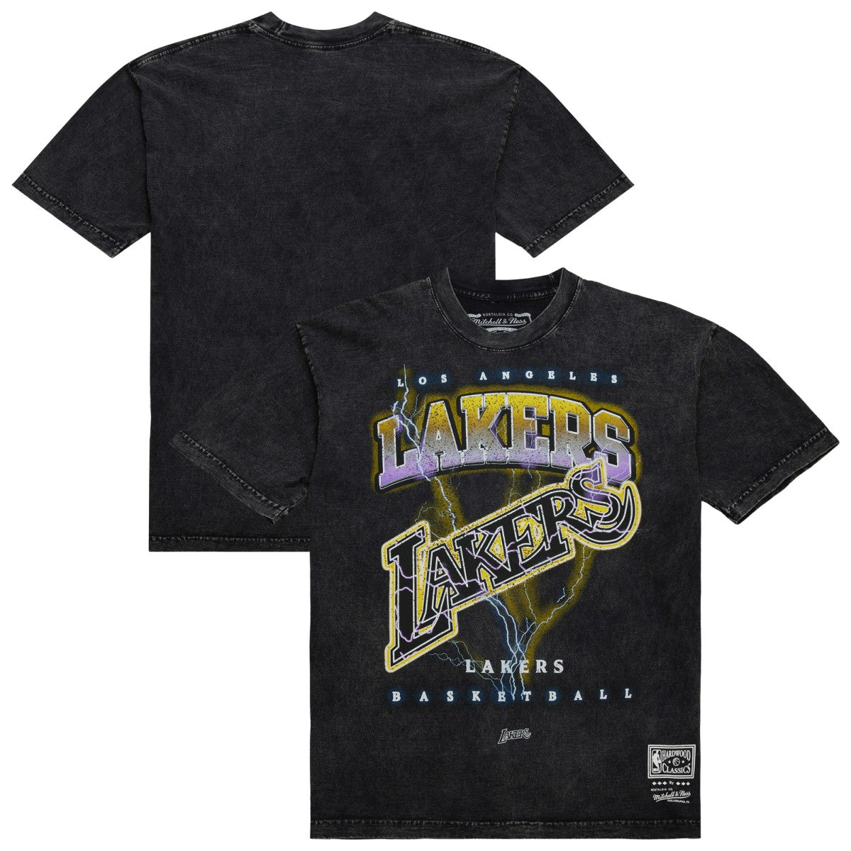 Los Angeles Lakers Unisex Hardwood Classics Vintage Voltage Premium Heavyweight T-Shirt On Sale