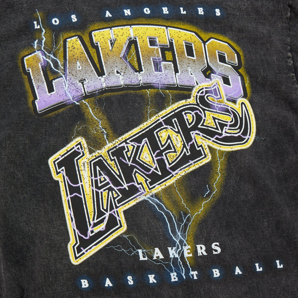 Los Angeles Lakers Unisex Hardwood Classics Vintage Voltage Premium Heavyweight T-Shirt On Sale