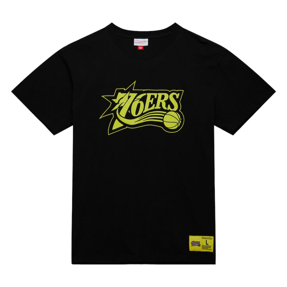 Philadelphia 76ers Hardwood Classics Neon Nights Premium T-Shirt On Sale