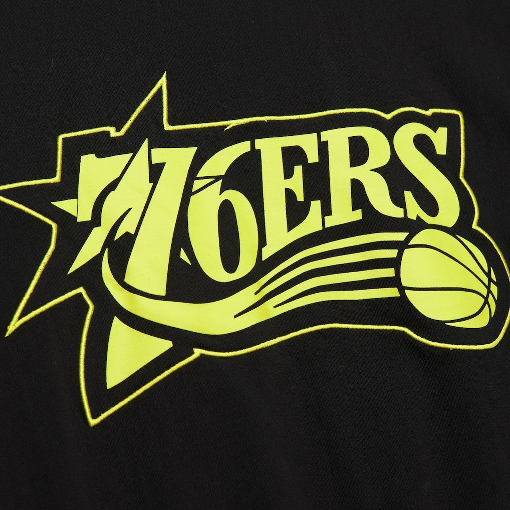 Philadelphia 76ers Hardwood Classics Neon Nights Premium T-Shirt On Sale