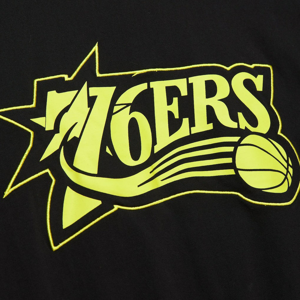 Philadelphia 76ers Hardwood Classics Neon Nights Premium T-Shirt On Sale