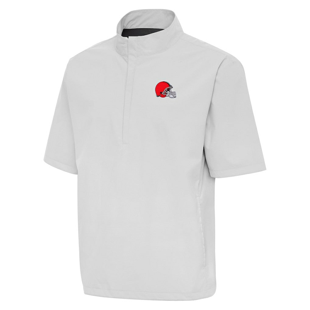 Cleveland Browns  Antigua Brisk Short Sleeve Quarter-Zip Windshirt