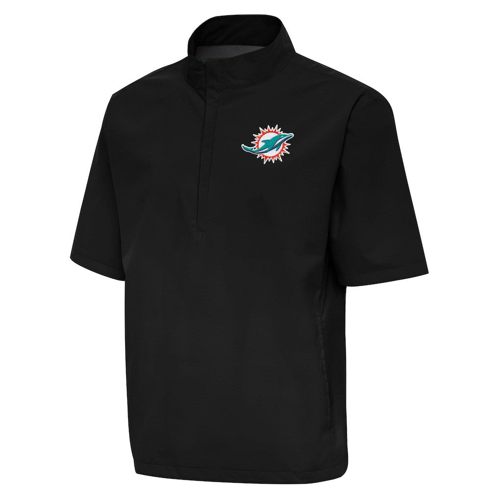 Miami Dolphins  Antigua Brisk Short Sleeve Quarter-Zip Windshirt