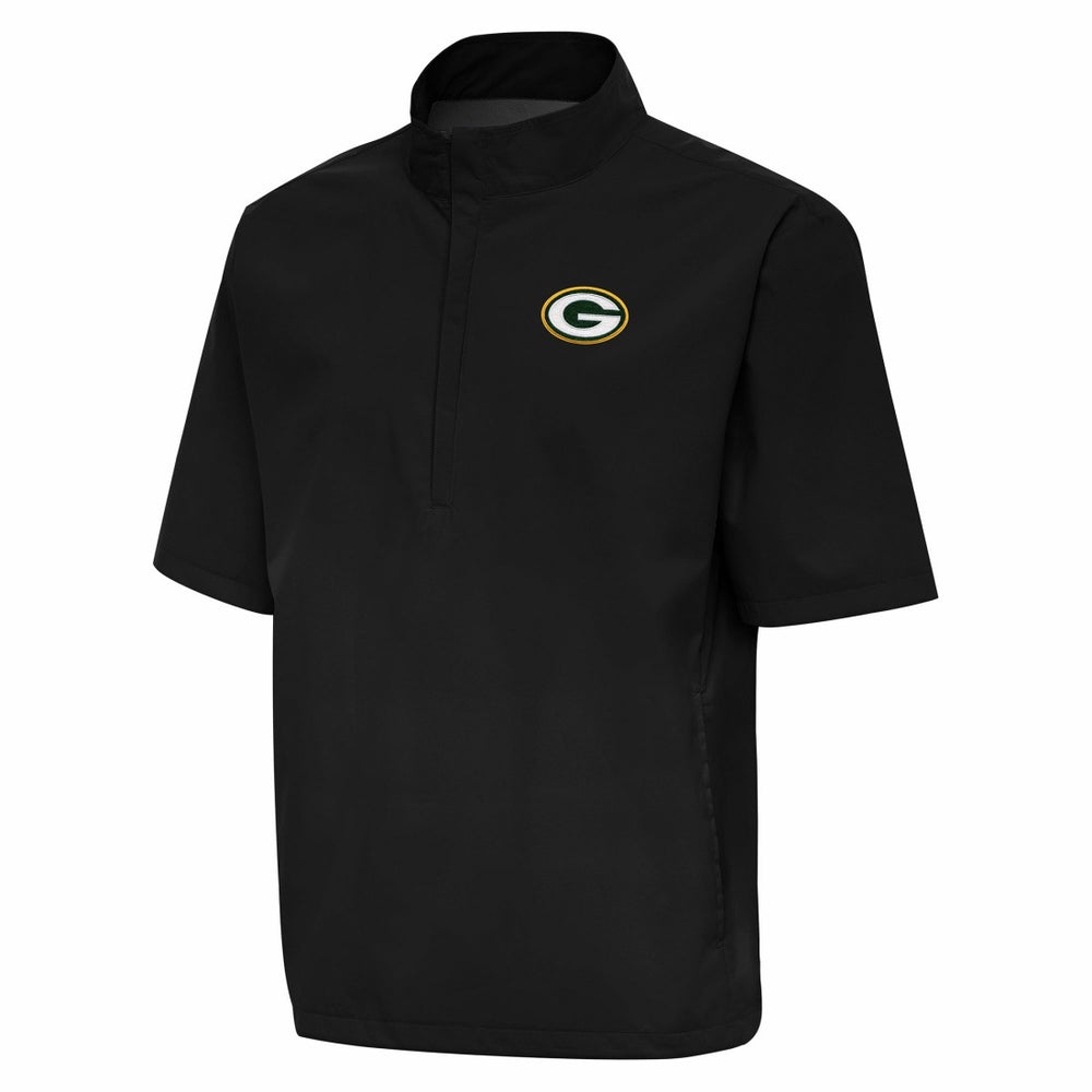 Green Bay Packers  Antigua Brisk Short Sleeve Quarter-Zip Windshirt