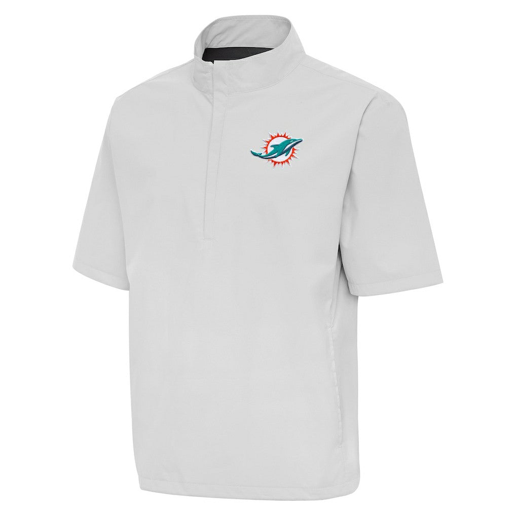 Miami Dolphins  Antigua Brisk Short Sleeve Quarter-Zip Windshirt