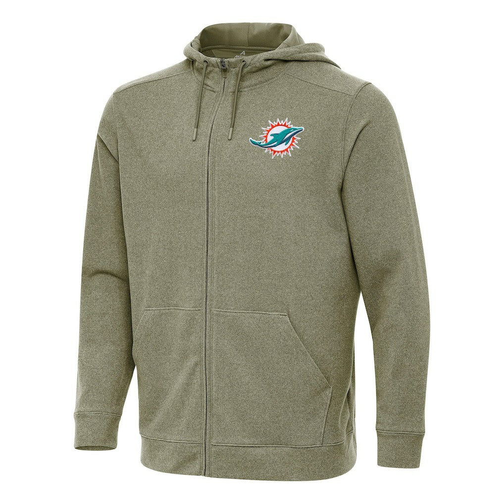 Miami Dolphins  Antigua Effortless Full-Zip Hoodie