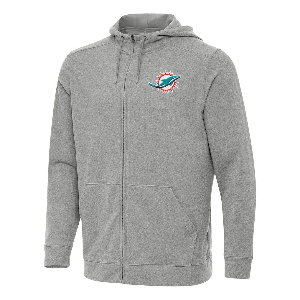 Miami Dolphins  Antigua Effortless Full-Zip Hoodie
