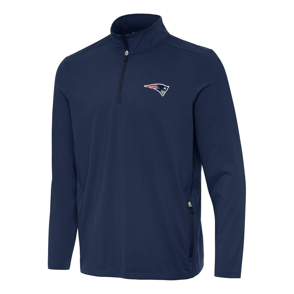 New England Patriots  Antigua Perilous Quarter-Zip Pullover Top