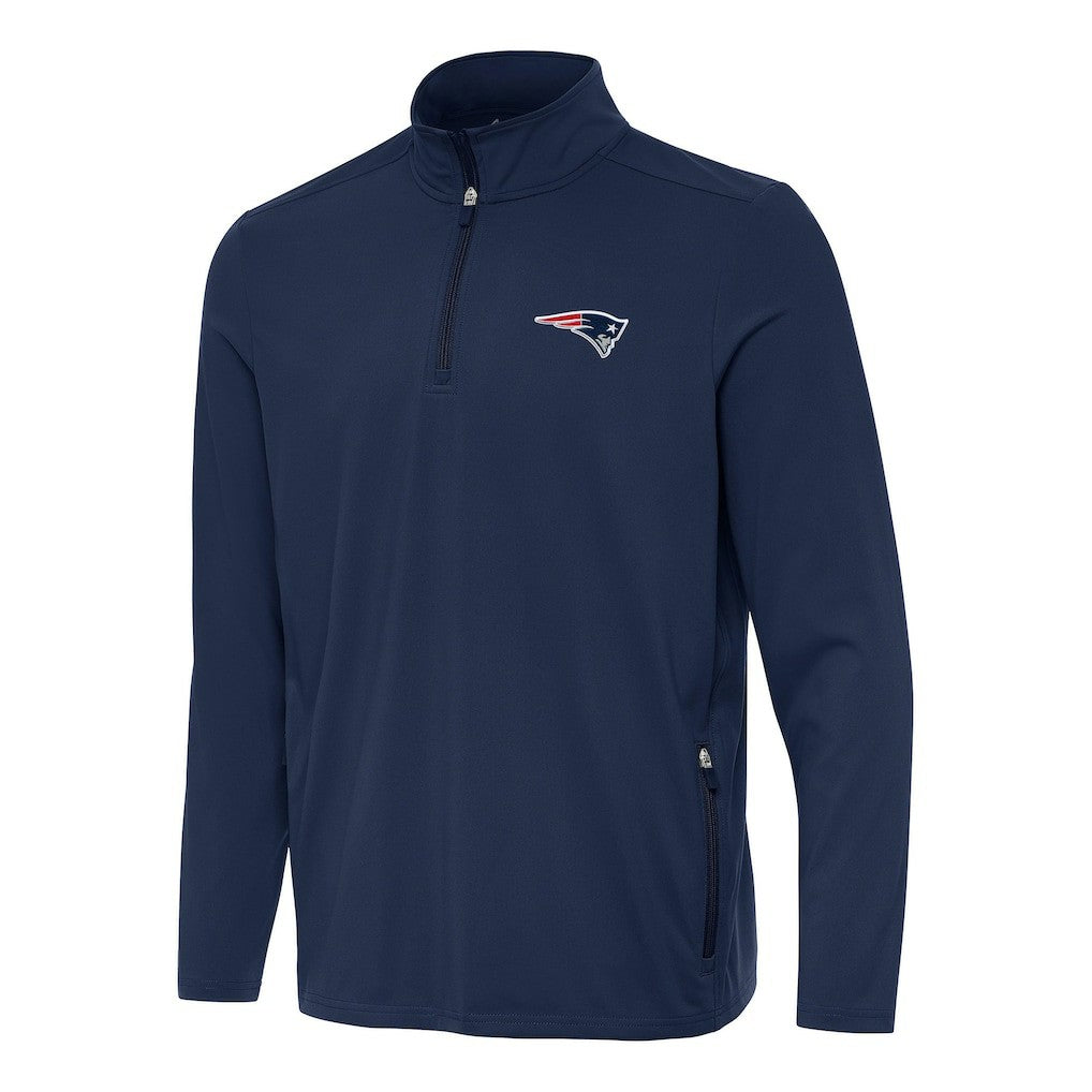New England Patriots  Antigua Perilous Quarter-Zip Pullover Top