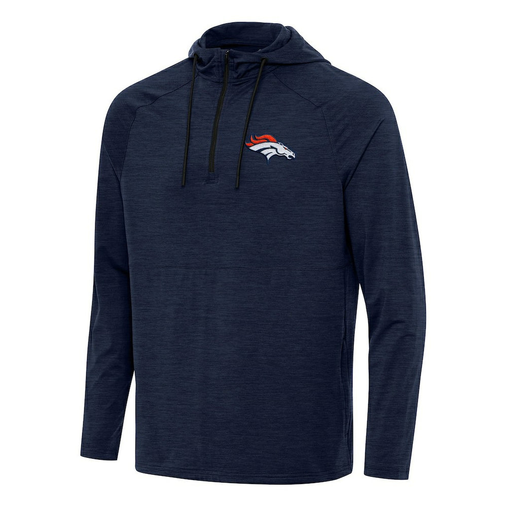 Denver Broncos  Antigua Spikes Quarter-Zip Pullover Hoodie