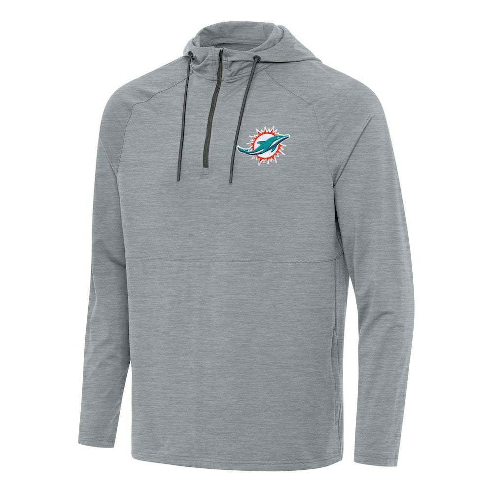 Miami Dolphins  Antigua Spikes Quarter-Zip Pullover Hoodie