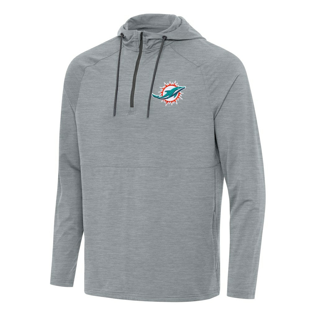 Miami Dolphins  Antigua Spikes Quarter-Zip Pullover Hoodie