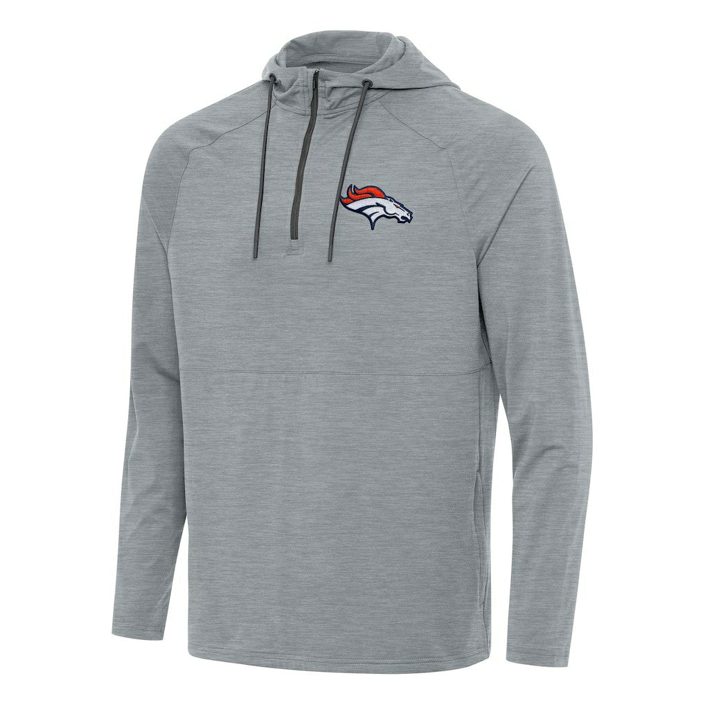 Denver Broncos  Antigua Spikes Quarter-Zip Pullover Hoodie