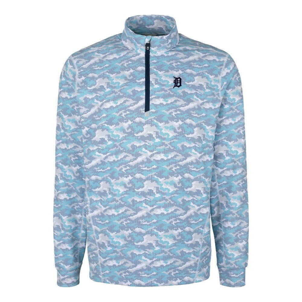 Detroit Tigers Cutter & Buck Traverse Eco Camo Tri-Blend DryTec Quarter-Zip Jacket | MLB US