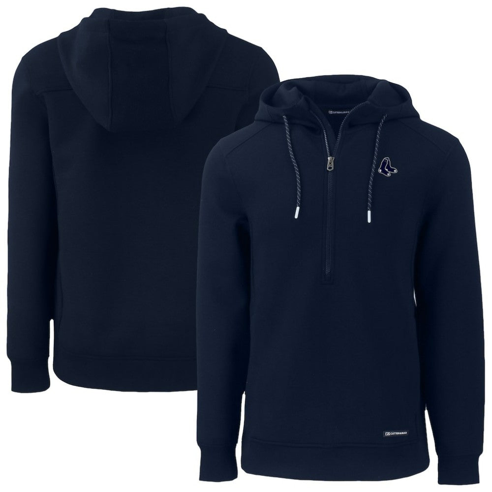 Boston Red Sox Cutter & Buck Roam Eco Recycled Half-Zip Pullover Hoodie | MLB Discount