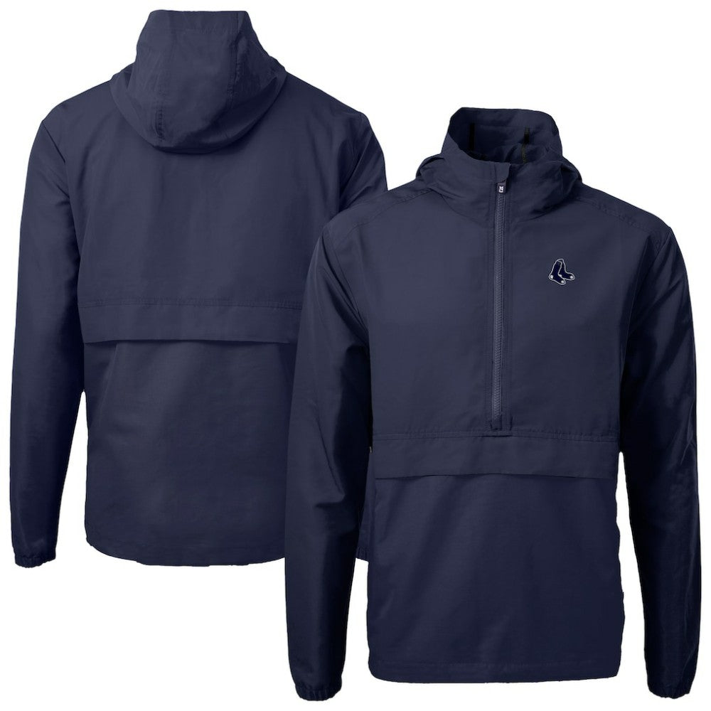 Boston Red Sox Cutter & Buck Charter Eco Recycled Anorak Half-Zip Hoodie Jacket | MLB Near me