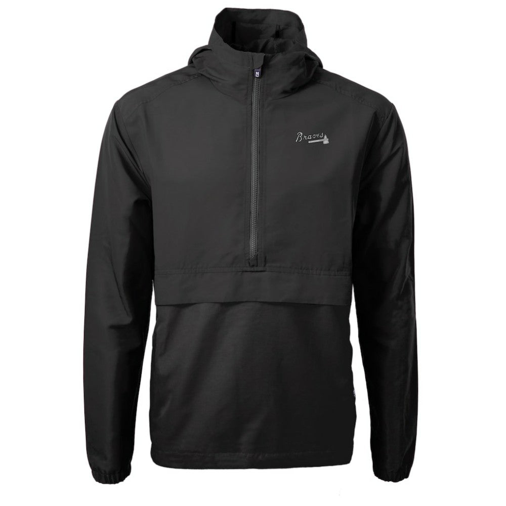 Atlanta Braves Cutter & Buck Charter Eco Recycled Anorak Half-Zip Hoodie Jacket | MLB Near me