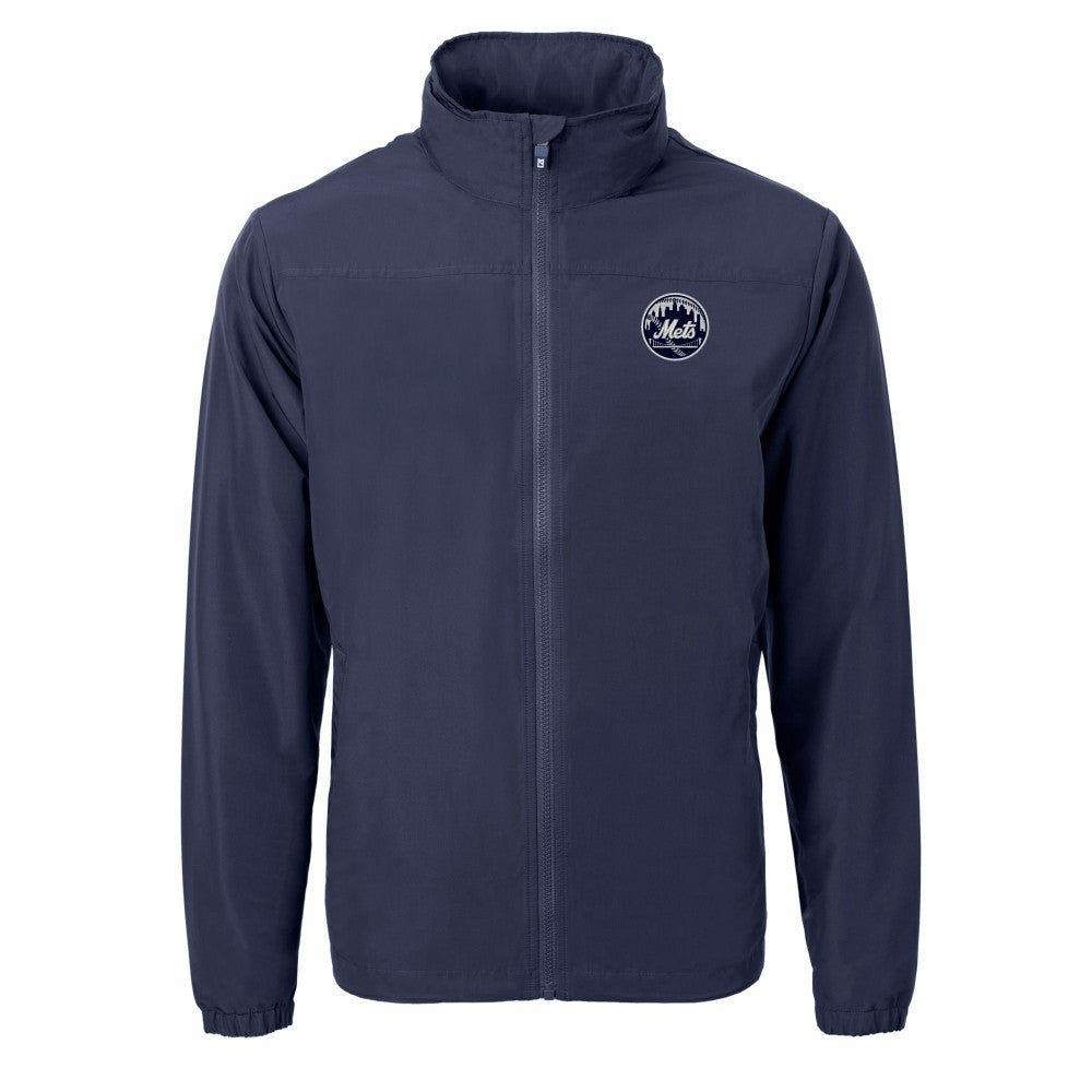 New York Mets Cutter & Buck Charter Eco Recycled Full-Zip Hoodie Jacket | MLB Discount
