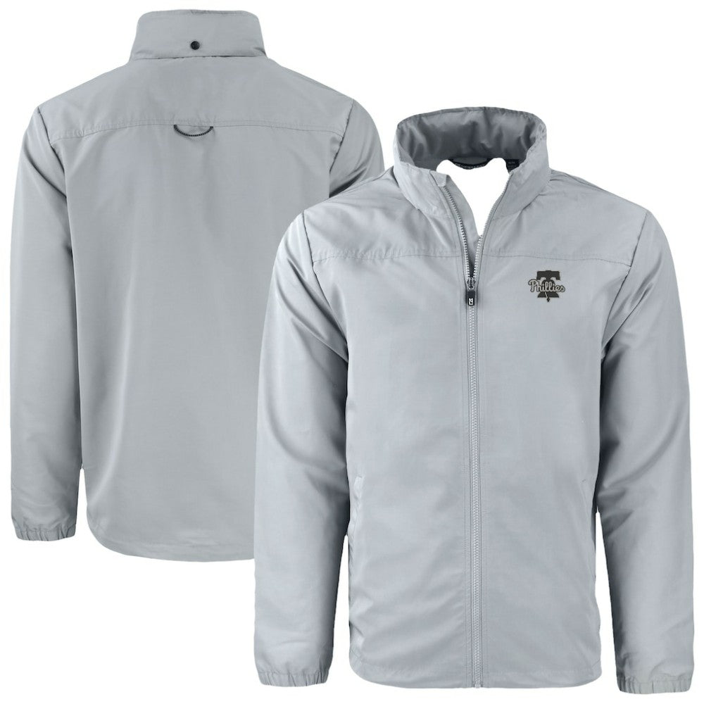 Philadelphia Phillies Cutter & Buck Charter Eco Recycled Full-Zip Hoodie Jacket | MLB Sale