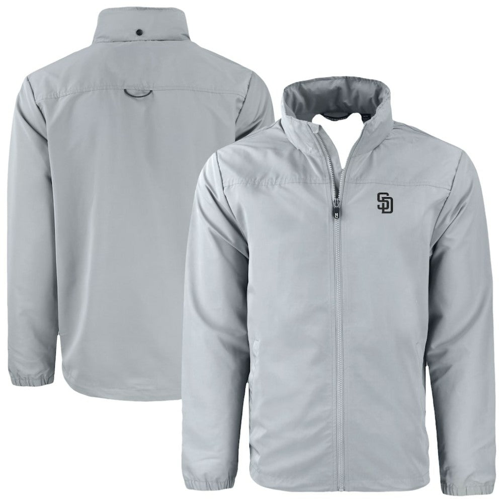 San Diego Padres Cutter & Buck Charter Eco Recycled Full-Zip Hoodie Jacket | MLB On Sale