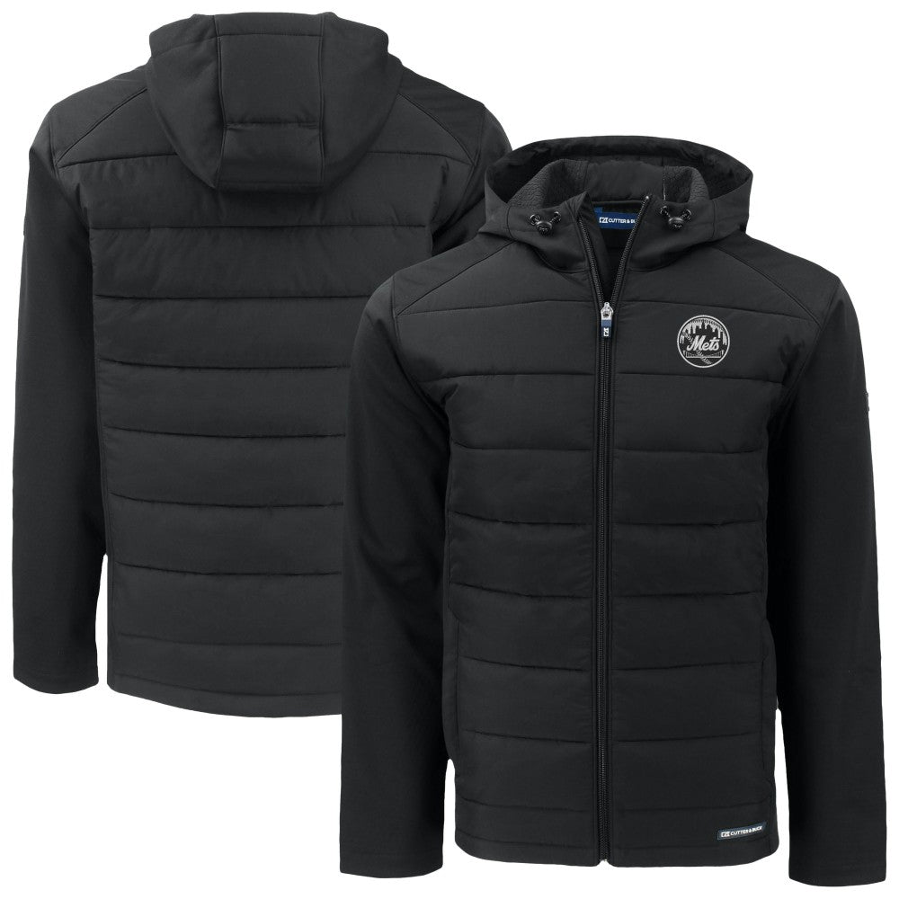 New York Mets Cutter & Buck Evoke Hybrid Eco Softshell Recycled Full-Zip Hooded Jacket | MLB For sale
