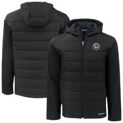 New York Mets Cutter & Buck Evoke Hybrid Eco Softshell Recycled Full-Zip Hooded Jacket | MLB For sale