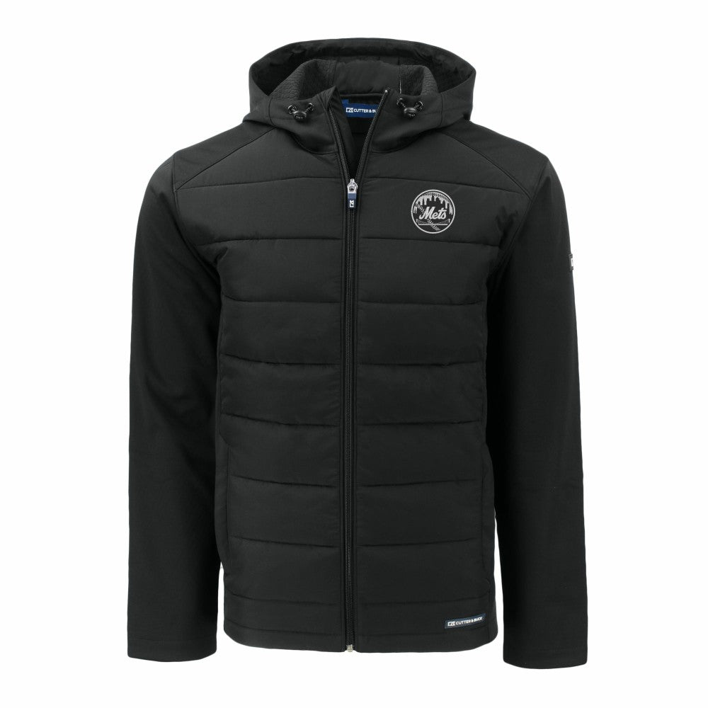 New York Mets Cutter & Buck Evoke Hybrid Eco Softshell Recycled Full-Zip Hooded Jacket | MLB For sale