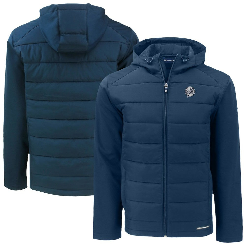 New York Yankees Cutter & Buck Evoke Hybrid Eco Softshell Recycled Full-Zip Hooded Jacket | MLB Online