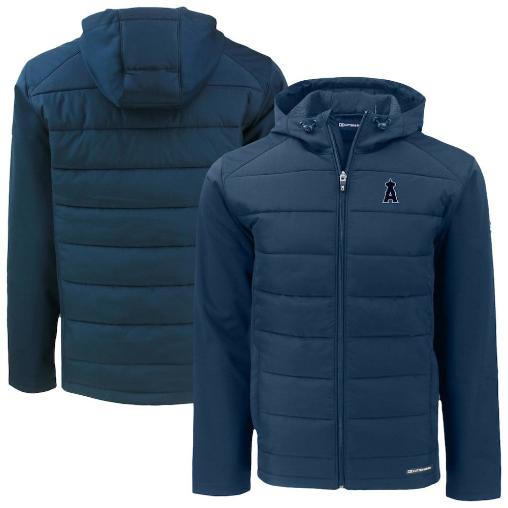 Los Angeles Angels Cutter & Buck Evoke Hybrid Eco Softshell Recycled Full-Zip Hooded Jacket | MLB On Sale