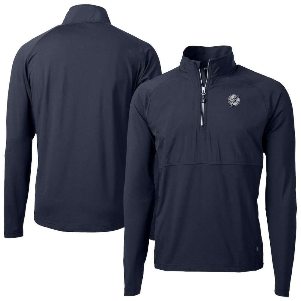 New York Yankees Cutter & Buck Adapt Eco Hybrid Raglan DryTec Quarter-Zip Jacket | MLB For sale