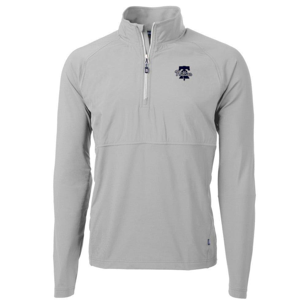Philadelphia Phillies Cutter & Buck Adapt Eco Hybrid Raglan DryTec Quarter-Zip Jacket | MLB For sale