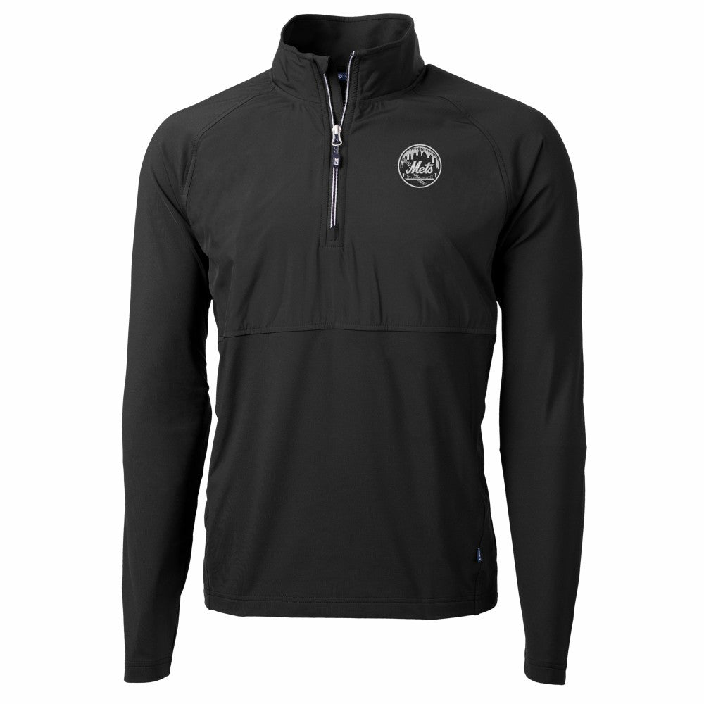 New York Mets Cutter & Buck Adapt Eco Hybrid Raglan DryTec Quarter-Zip Jacket | MLB New