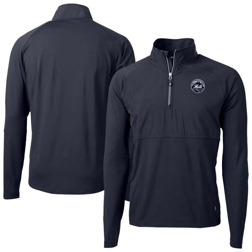 New York Mets Cutter & Buck Adapt Eco Hybrid Raglan DryTec Quarter-Zip Jacket | MLB Online