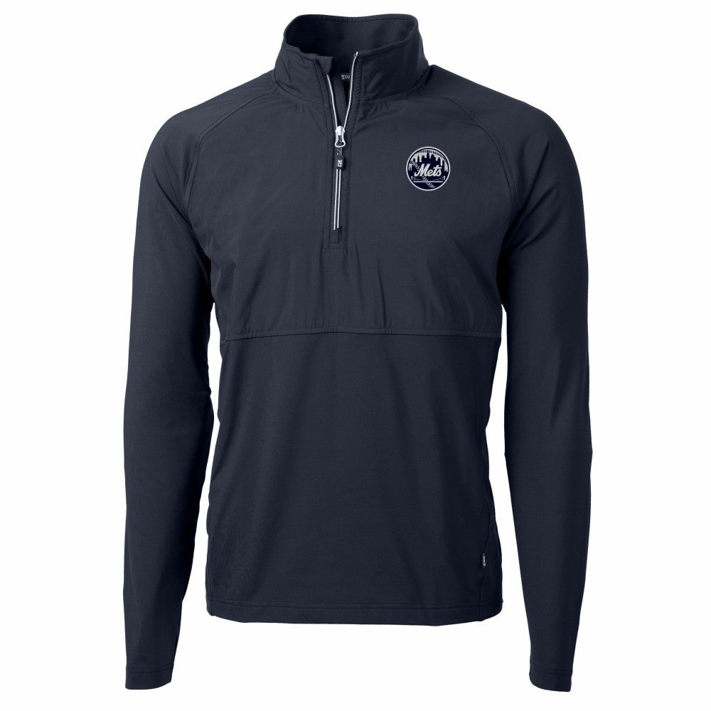 New York Mets Cutter & Buck Adapt Eco Hybrid Raglan DryTec Quarter-Zip Jacket | MLB Online