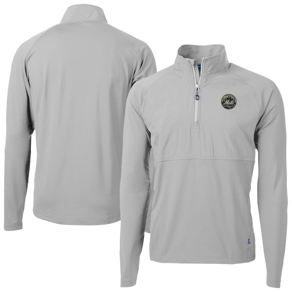 New York Mets Cutter & Buck Adapt Eco Hybrid Raglan DryTec Quarter-Zip Jacket | MLB Outlet
