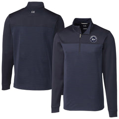 New York Mets Cutter & Buck Traverse Eco Stripe Tri-Blend DryTec Quarter-Zip Jacket | MLB For sale