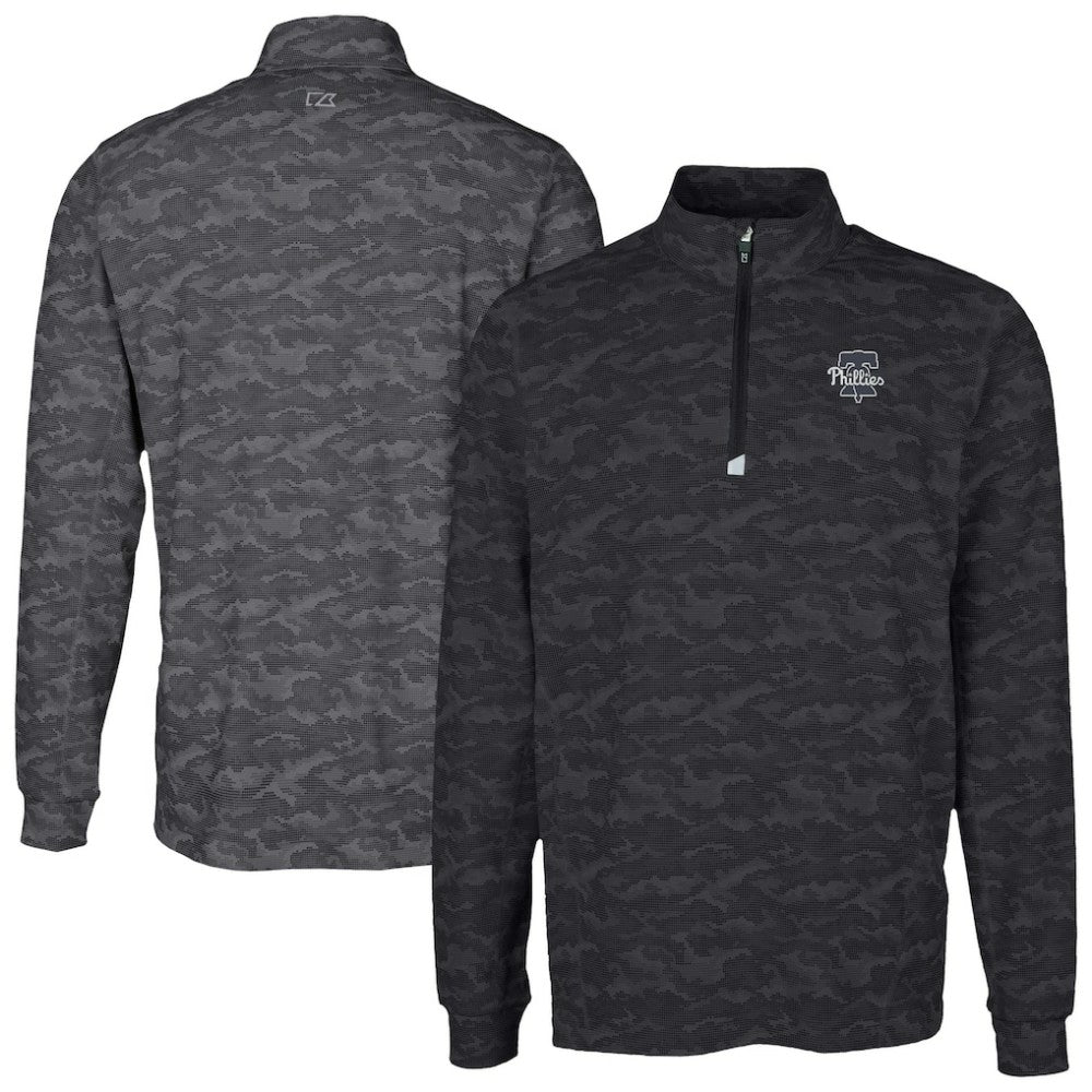 Philadelphia Phillies Cutter & Buck Traverse Eco Camo Tri-Blend DryTec Quarter-Zip Top | MLB US