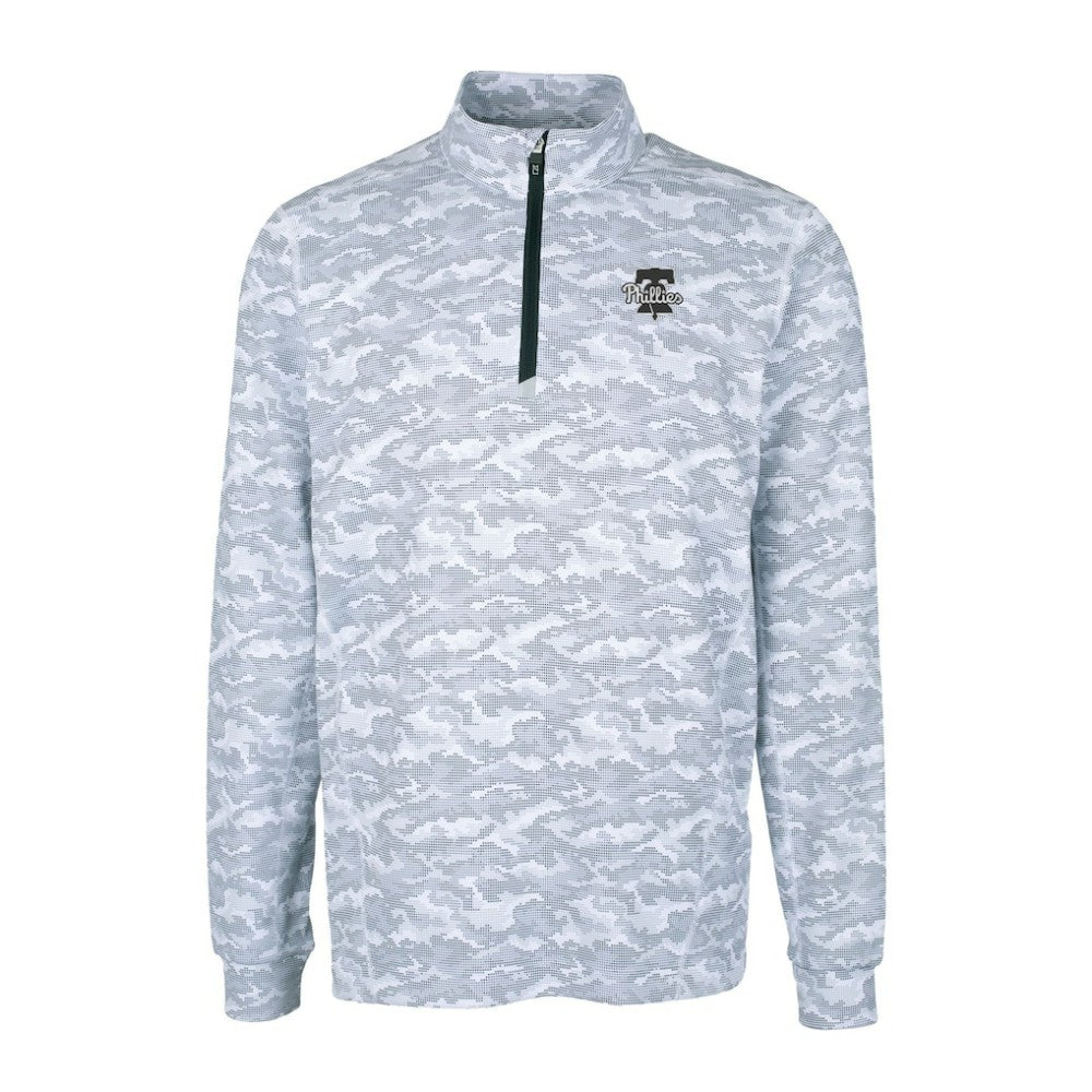 Philadelphia Phillies Cutter & Buck Traverse Eco Camo Tri-Blend DryTec Quarter-Zip Top | MLB Shop