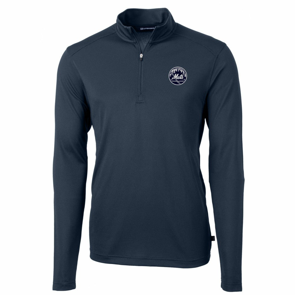 New York Mets Cutter & Buck Virtue Eco Pique Quarter-Zip Jacket | MLB Online
