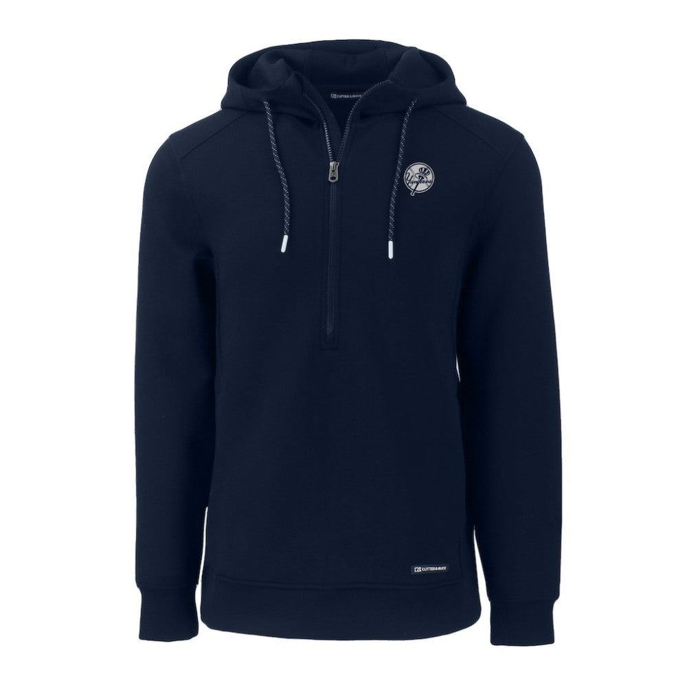 New York Yankees Cutter & Buck Roam Eco Recycled Tri-Blend Half-Zip Hoodie | MLB Discount