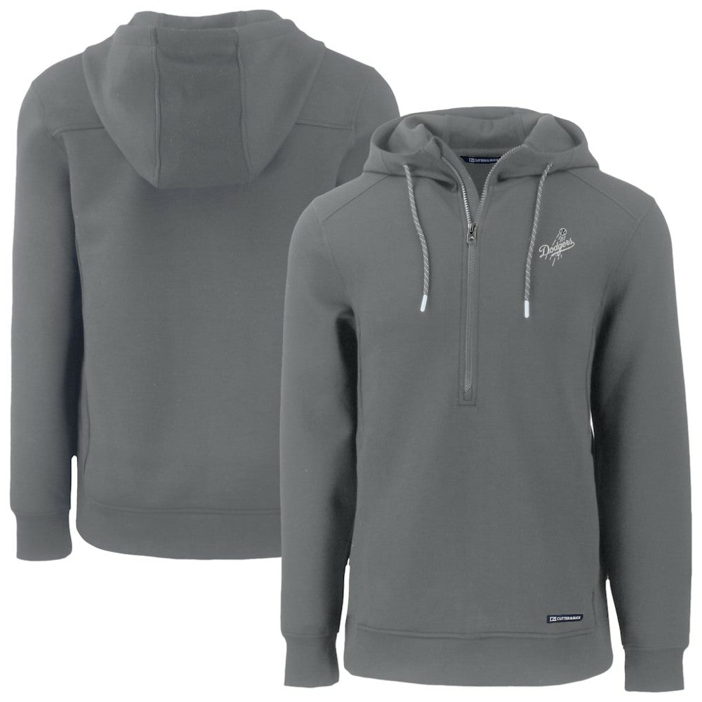 Los Angeles Dodgers Cutter & Buck Roam Eco Recycled Tri-Blend Half-Zip Hoodie | MLB On Sale