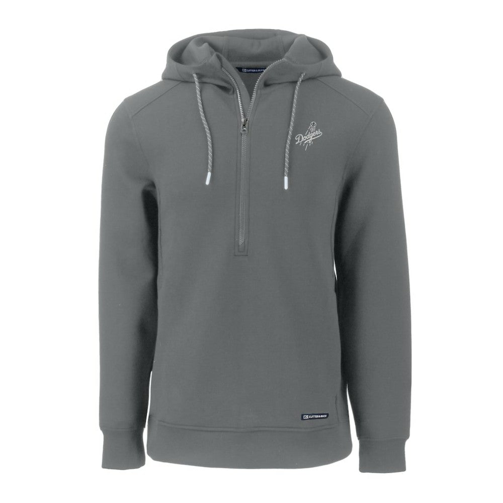 Los Angeles Dodgers Cutter & Buck Roam Eco Recycled Tri-Blend Half-Zip Hoodie | MLB On Sale