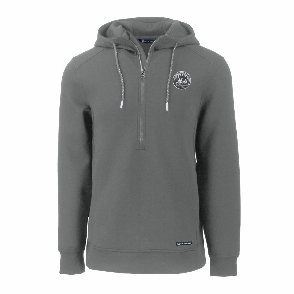 New York Mets Cutter & Buck Roam Eco Recycled Tri-Blend Half-Zip Hoodie | MLB For sale