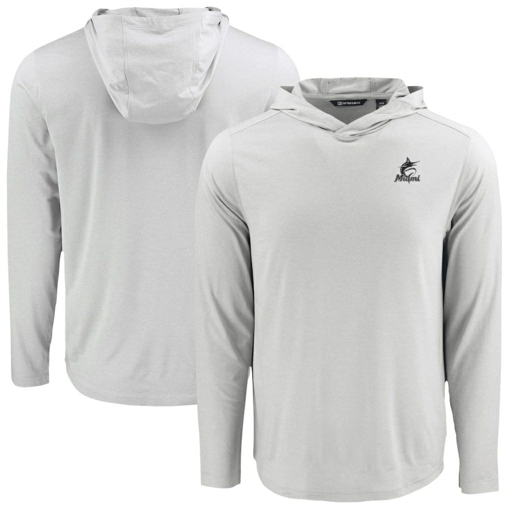 Miami Marlins Cutter & Buck Coastline Epic Comfort Eco Recycled Hoodie T-Shirt | MLB US