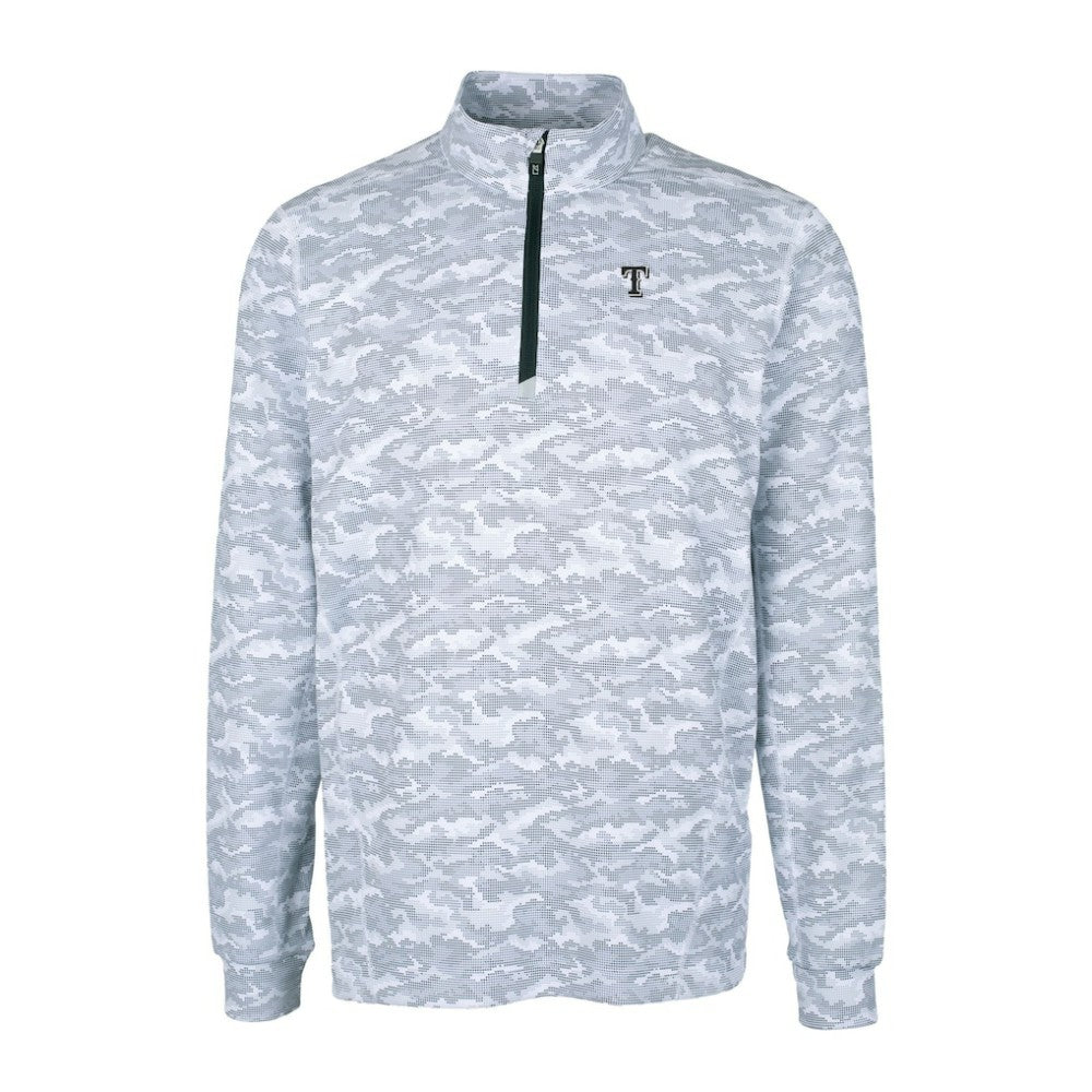 Texas Rangers Cutter & Buck Traverse Eco Camo Tri-Blend DryTec Quarter-Zip Top | MLB Shop