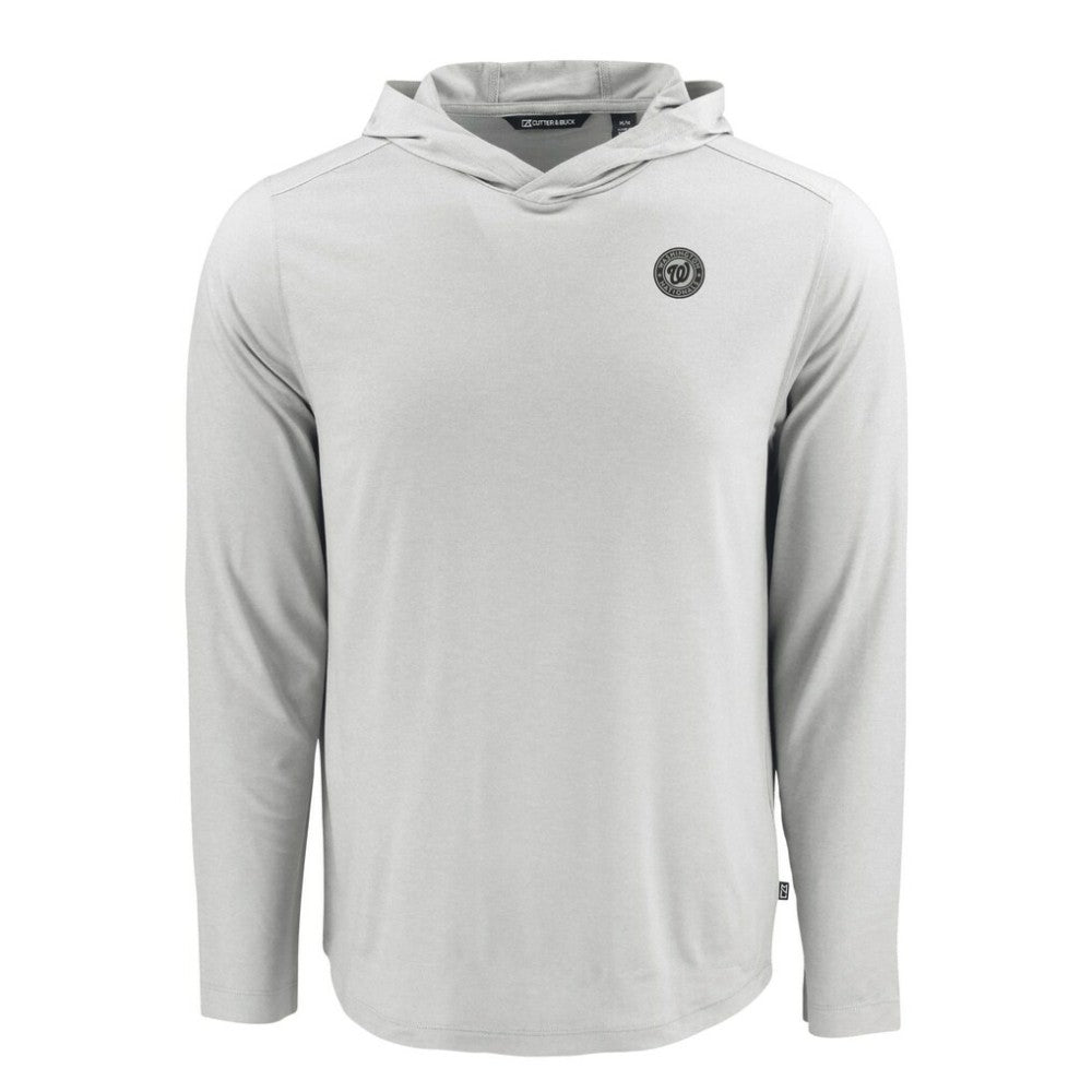 Washington Nationals Cutter & Buck Coastline Epic Comfort Eco Recycled Long Sleeve Hoodie T-Shirt | MLB Sale