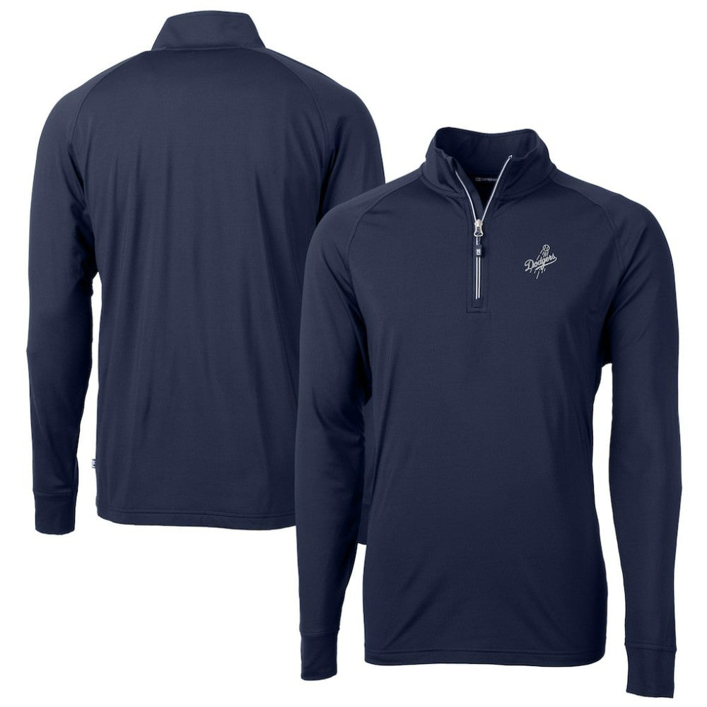 Los Angeles Dodgers Cutter & Buck Big & Tall Adapt Eco DryTec Raglan Quarter-Zip Jacket | MLB On Sale