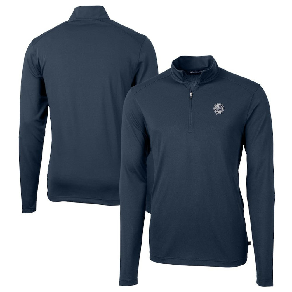 New York Yankees Cutter & Buck Big & Tall Virtue Eco Pique Quarter-Zip Jacket | MLB On Sale