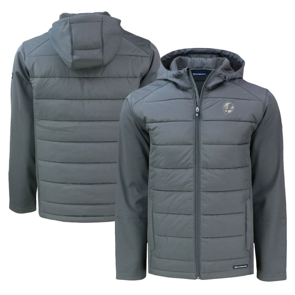New York Yankees Cutter & Buck Big & Tall Evoke Hybrid Eco Softshell Recycled Full-Zip Hooded PrimaLoft Jacket | MLB Online