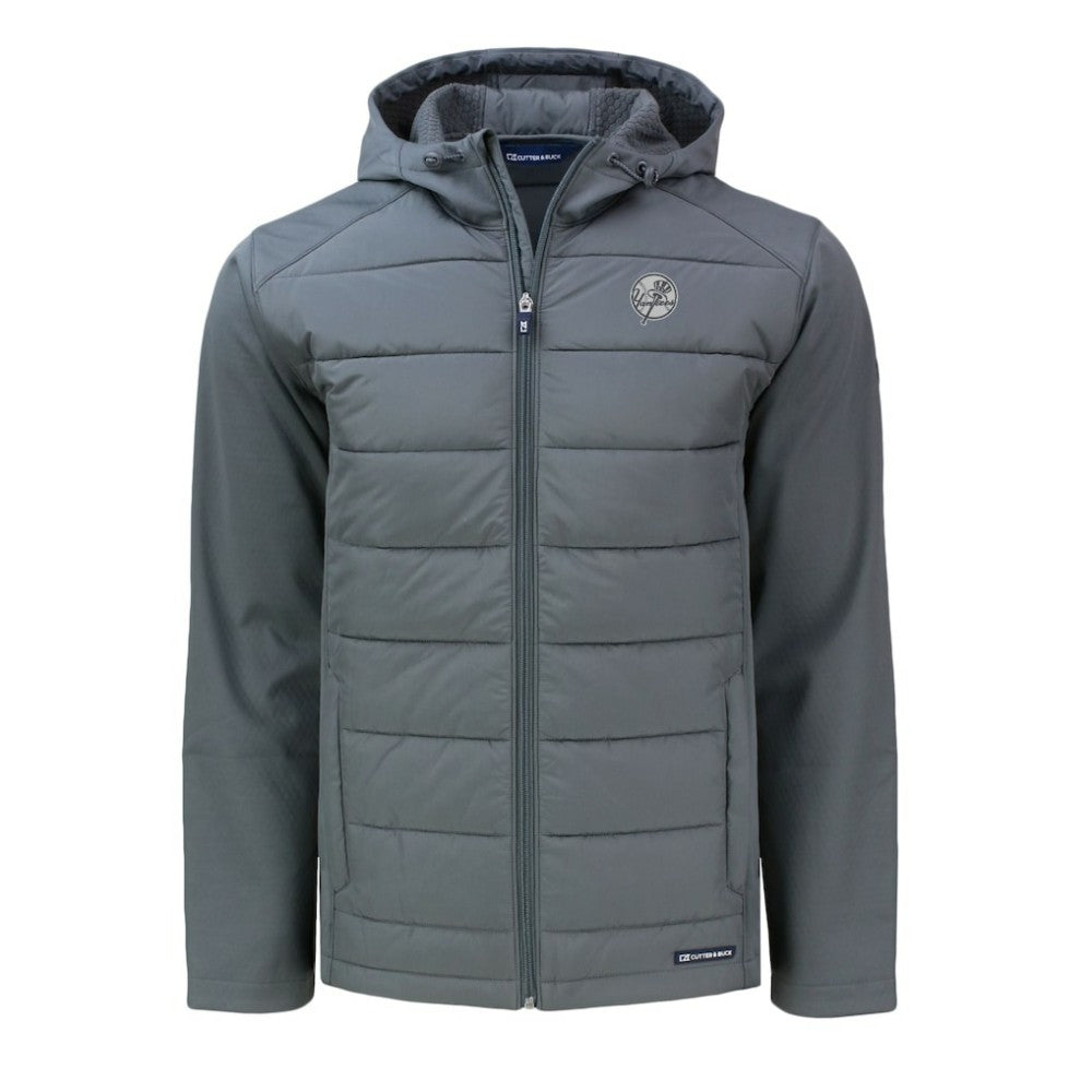 New York Yankees Cutter & Buck Big & Tall Evoke Hybrid Eco Softshell Recycled Full-Zip Hooded PrimaLoft Jacket | MLB Online